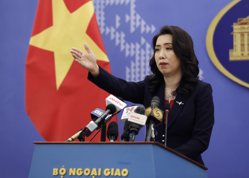 Người Phát ngôn Bộ Ngoại giao Lê Thị Thu Hằng. (Ảnh: Dương Giang/TTXVN)