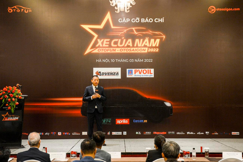Ông Nguyễn Đại Hoàng, Admin của Otofun chia sẻ tại chương trình "Xe của năm" 2022. (Ảnh: PV/Vietnam+)