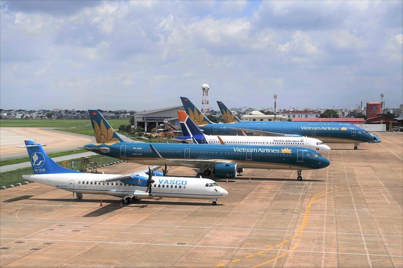 Vietnam Airlines Group đã điều chỉnh lịch khai thác do ảnh hưởng của bão số 10 tới khu vực miền Trung. (Ảnh: CTV/Vietnam+)