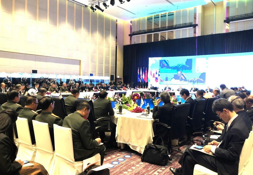 Quang cảnh Hội nghị Bộ trưởng Quốc phòng ASEAN mở rộng (ADMM+) lần thứ 6 ngày 18/11/2019. (Ảnh: Ngọc Quang-Hữu Kiên/TTXVN)