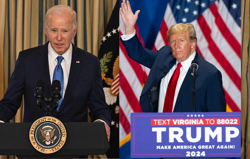 Đương kim Tổng thống Joe Biden và cựu Tổng thống Donald Trump. (Ảnh: AFP/TTXVN)