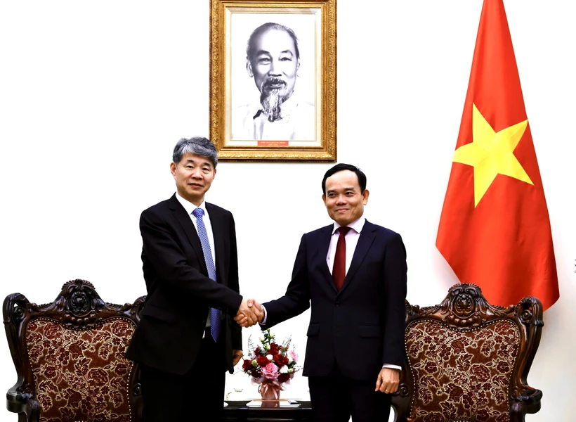 Phó Thủ tướng Trần Lưu Quang tiếp ông Hua Liu, Phó Tổng Giám đốc Cơ quan Năng lượng nguyên tử quốc tế (IAEA). (Ảnh: Lâm Khánh/TTXVN)