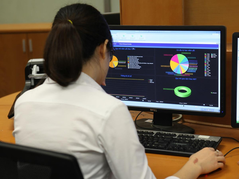 Ngày 23/10, Kho bạc Nhà nước phát hành và huy động thành công 4.000 tỷ đồng trái phiếu Chính phủ. (Ảnh: PV/Vietnam+)