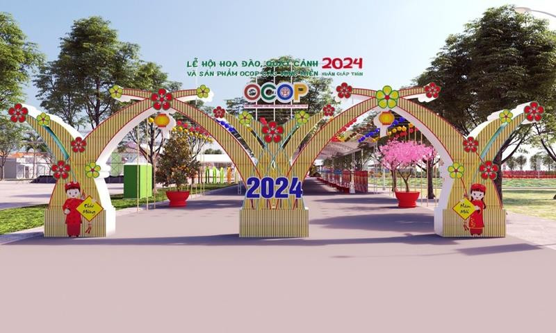Lễ hội hoa đào, quất cảnh và sản phẩm OCOP các vùng miền Xuân Giáp Thìn năm 2024 sẽ diễn ra tại Không gian văn hóa sáng tạo quận Tây Hồ. (Ảnh: Cổng thông tin Điện tử quận Tây Hồ)