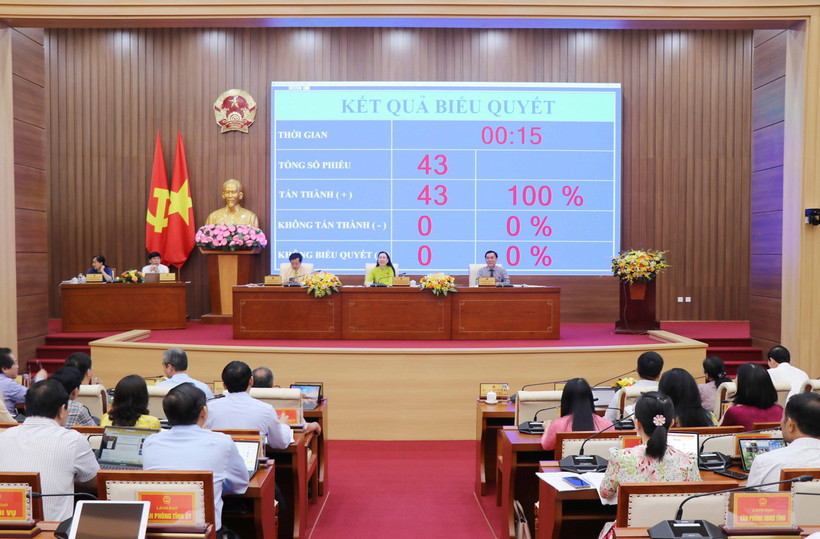 Các đại biểu biểu quyết thông qua Nghị quyết tại Kỳ họp. (Ảnh: Phạm Cường/TTXVN)