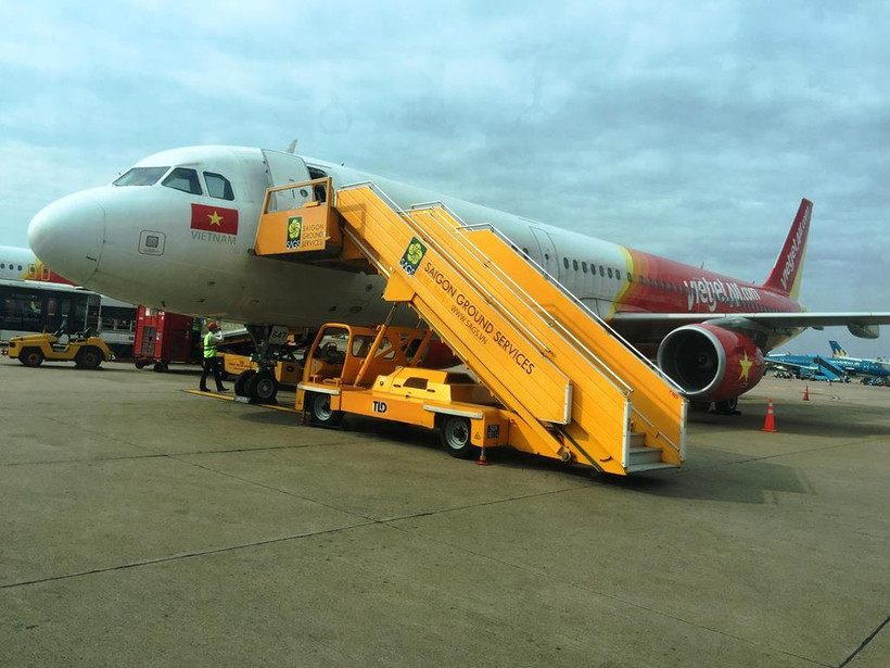 Máy bay của hãng hàng không Vietjet Air. (Ảnh: Việt Hùng/Vietnam+)