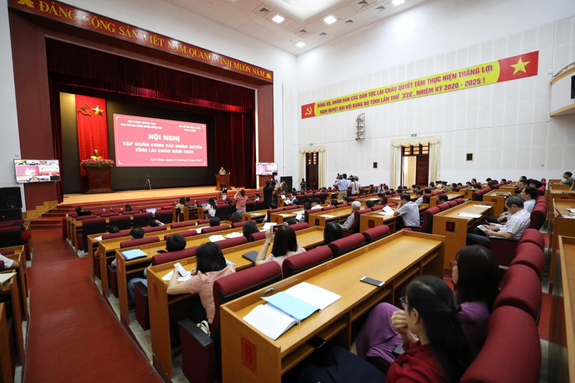 Hội nghị tập huấn công tác nhân quyền năm 2022 tỉnh Lai Châu. (Ảnh: Nhật Anh)