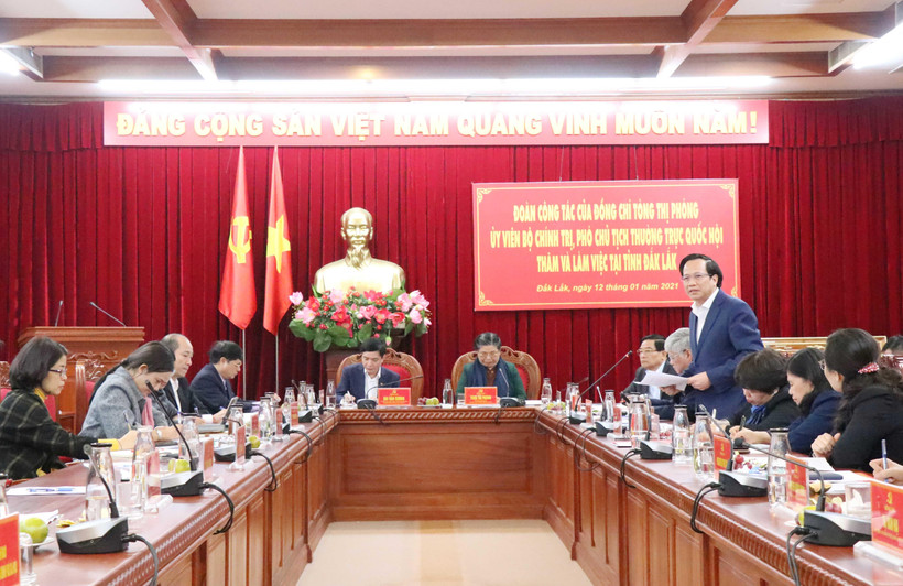 Quang cảnh buổi làm việc. (Ảnh: Tuấn Anh/TTXVN)