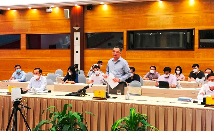 Trung tướng Tô Ân Xô, Chánh văn phòng Bộ Công an trả lời báo chí tại buổi họp báo Chính phủ thường kỳ tháng Chín vào chiều 2/10. (Ảnh: Xuân Quảng/Vietnam+)