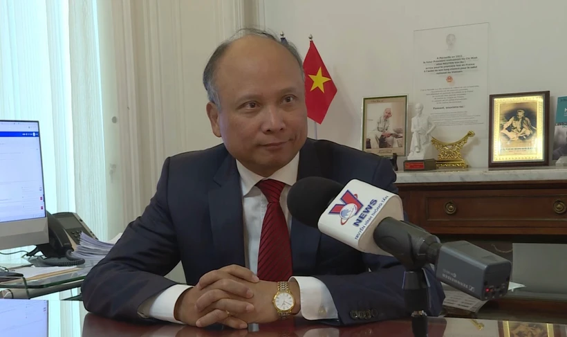 Đại sứ Việt Nam tại Pháp Đinh Toàn Thắng. (Ảnh: Thu Hà/TTXVN)