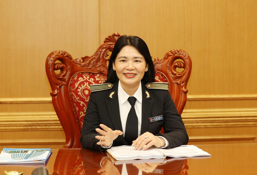 Phó Tổng Kiểm toán nhà nước Hà Thị Mỹ Dung đã có cuộc trao đổi với báo chí trước thềm Đại hội lần thứ 6 của Tổ chức các Cơ quan Kiểm toán tối cao Đông Nam Á. (Ảnh: Vietnam+)