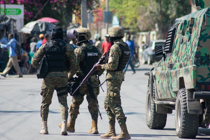 Cảnh sát Haiti tăng cường an ninh tại Port-au-Prince ngày 9/3/2024. (Ảnh: AFP/TTXVN)