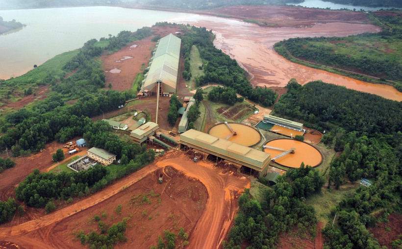 Khu vực tuyển, rửa quặng bauxite của Nhà máy Alumin Nhân Cơ. (Ảnh: Hưng Thịnh/ TTXVN)