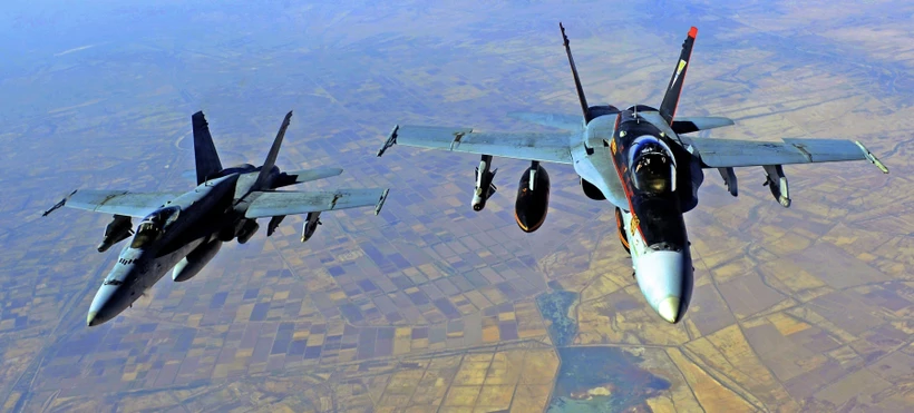 Các máy bay chiến đấu của Mỹ sau khi tiến hành một cuộc không kích tại Syria. (Ảnh: AFP/TTXVN)