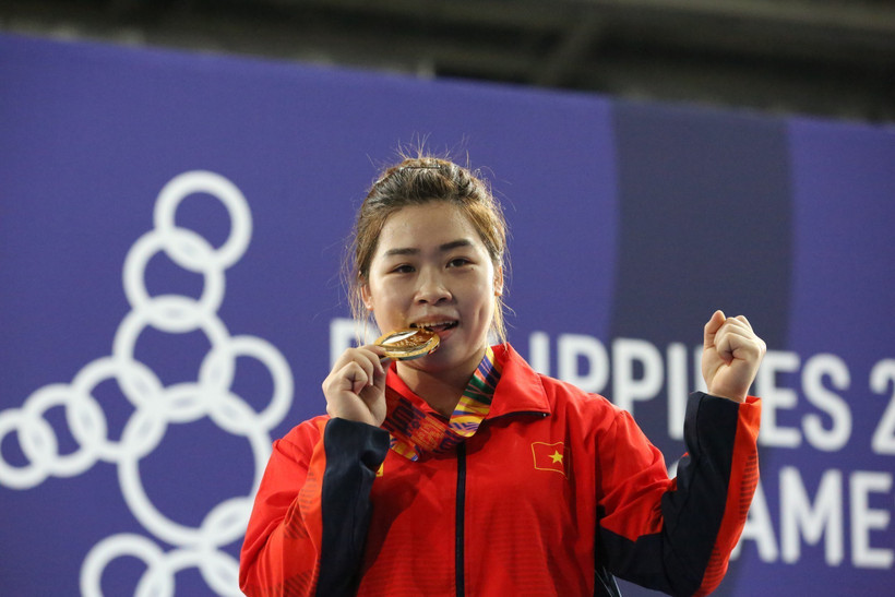 Vận động viên Hoàng Thị Duyên sẽ tham dự Olympic Tokyo 2020. (Ảnh: TTXVN) 