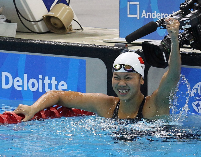 Vận động viên Ánh Viên giành vé dự Olympic Tokyo 2020. (Ảnh: TTXVN) 