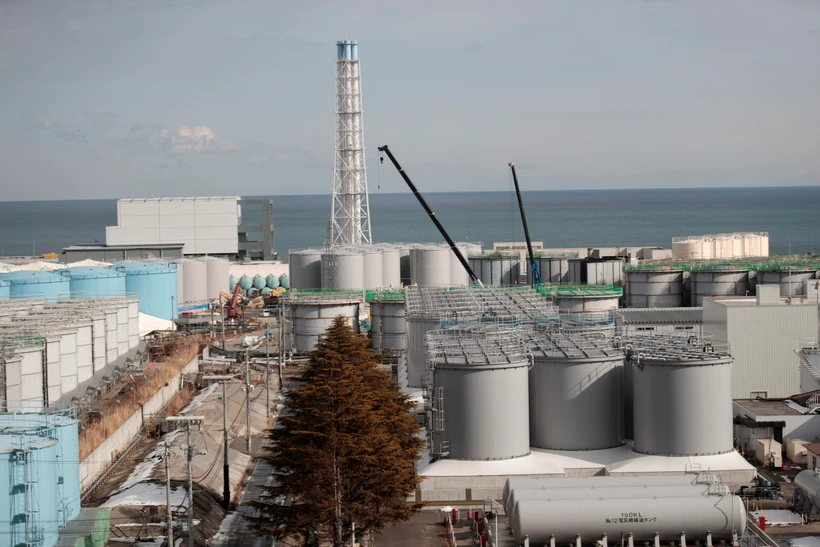 Tổ máy số 4 của nhà máy điện hạt nhân Fukushima, ở Okuma, tỉnh Fukushima, Nhật Bản, ngày 31/1/2018. (Ảnh:AFP/TTXVN) 