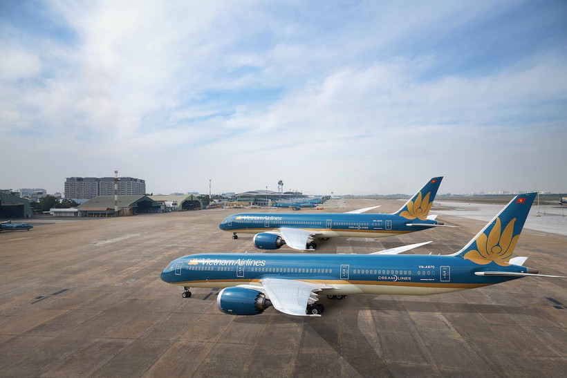 Máy bay của hãng hàng không Vietnam Airlines. (Ảnh: CTV/Vietnam+)