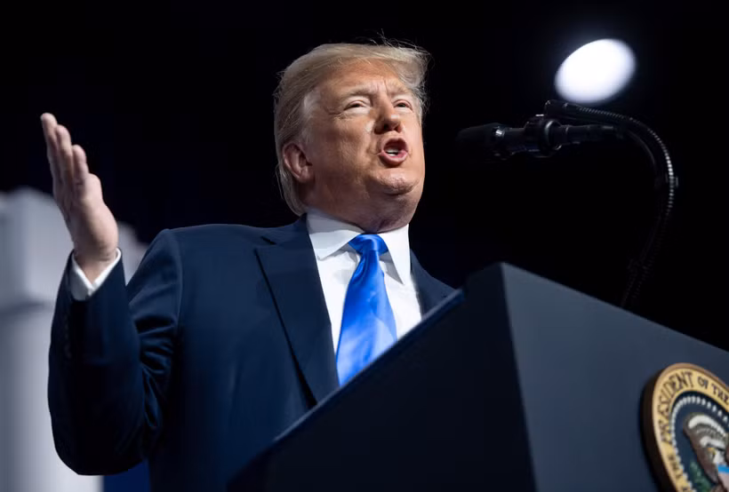 Tổng thống Mỹ Donald Trump bảo vệ quan điểm về tiến trình phi hạt nhân hóa Bán đảo Triều Tiên. (Ảnh: AFP/TTXVN) 