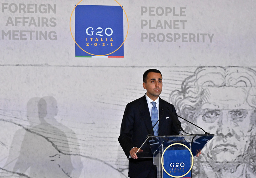 Ngoại trưởng Italy Luigi di Maio tại cuộc họp báo ở Matera, Italy, ngày 29/6/2021. (Ảnh: THX/TTXVN)
