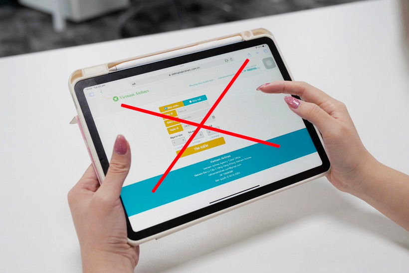 Website giả mạo bán vé máy bay được các đối tượng xấu thực hiện để lừa khách hàng. (Ảnh: PV/Vietnam+)