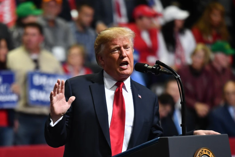 Tổng thống Mỹ Donald Trump phát biểu tại Chattanooga, Tennessee ngày 4/11/2018. (Ảnh: AFP/TTXVN)