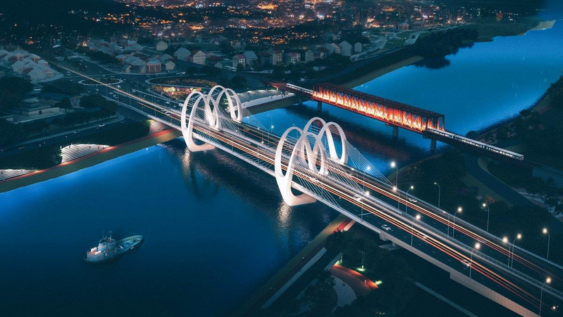 Phối cảnh cầu Đuống mới được triển khai thi công và hoàn thành vào năm 2025. (Ảnh: Bộ GTVT cung cấp)
