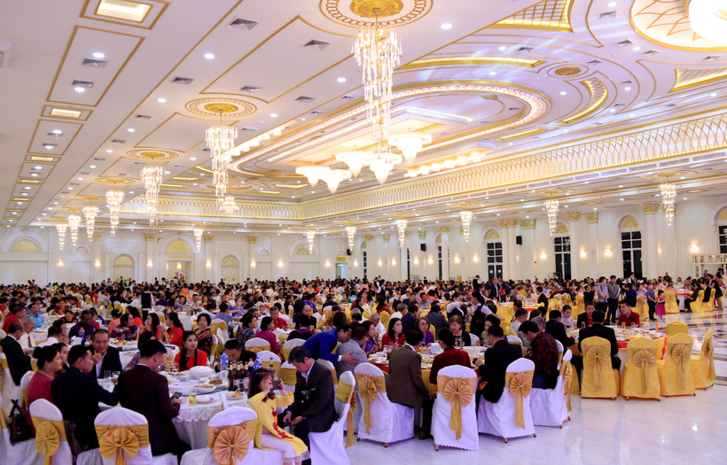 Hơn 1.000 bà con đã đến chung vui Tết cộng đồng Canh Tý 2020 tại Vientiane, Lào. (Ảnh: Phạm Kiên/Vietnam+)