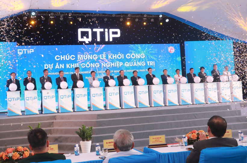 Lễ khởi công Dự án Khu công nghiệp Quảng Trị, ngày 15/12/2023. (Ảnh: Nguyên Lý/TTXVN)