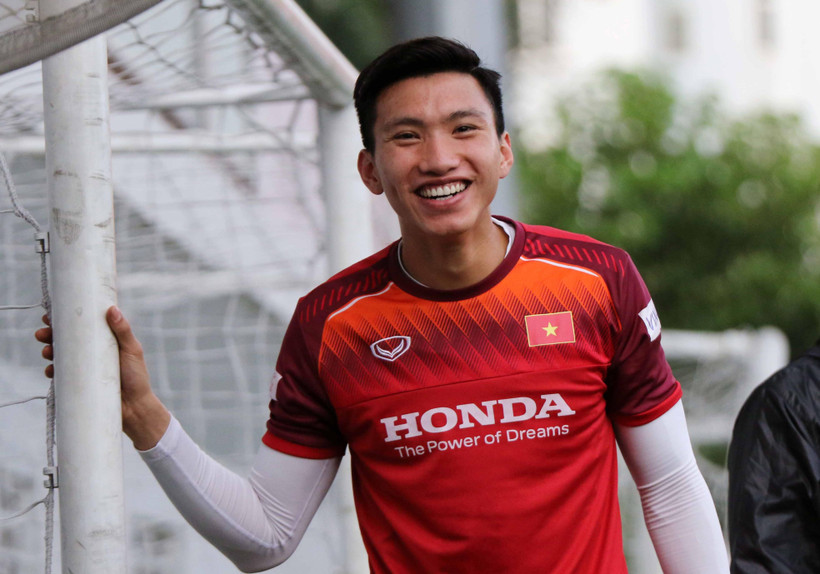 Đoàn Văn Hậu trong buổi tập của U22 Việt Nam. (Nguồn: VFF)