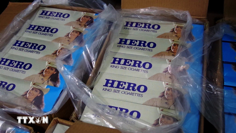 Tang vật trong một vụ thuốc lá lậu. (Ảnh: TTXVN phát)