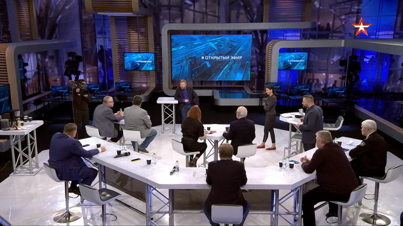Toàn cảnh talk show trên kênh truyền hình Ngôi sao của Nga. (Ảnh chụp màn hình)