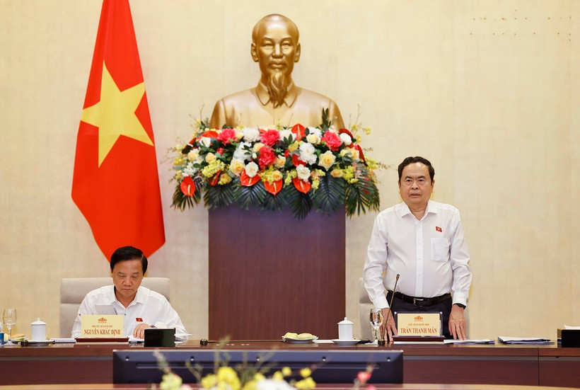 Chủ tịch Quốc hội Trần Thanh Mẫn phát biểu. (Ảnh: Doãn Tấn/TTXVN)