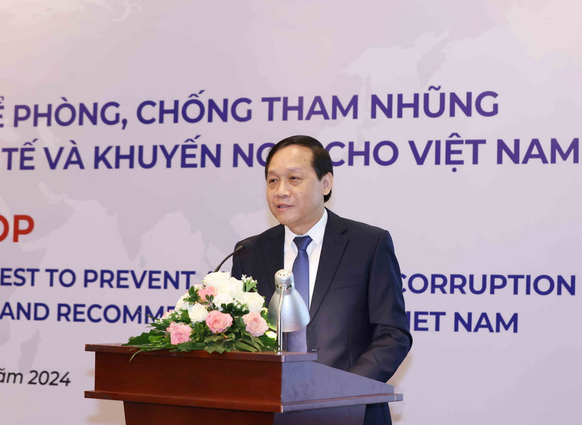 Phó Trưởng Ban Nội chính Trung ương Nguyễn Thanh Hải phát biểu chỉ đạo hội hội thảo. (Ảnh: Phương Hoa/TTXVN)