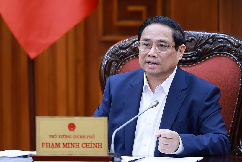 Thủ tướng Phạm Minh Chính chủ trì phiên họp lần thứ 2 Ban Chỉ đạo rà soát, xử lý vướng mắc trong hệ thống văn bản quy phạm pháp luật. (Ảnh: Dương Giang/TTXVN)