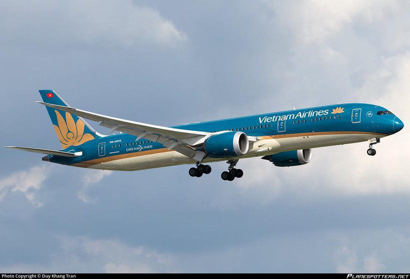 Chiếc máy bay Boeing 787-9 của Vietnam Airlines. (Ảnh: CTV/Vietnam+)
