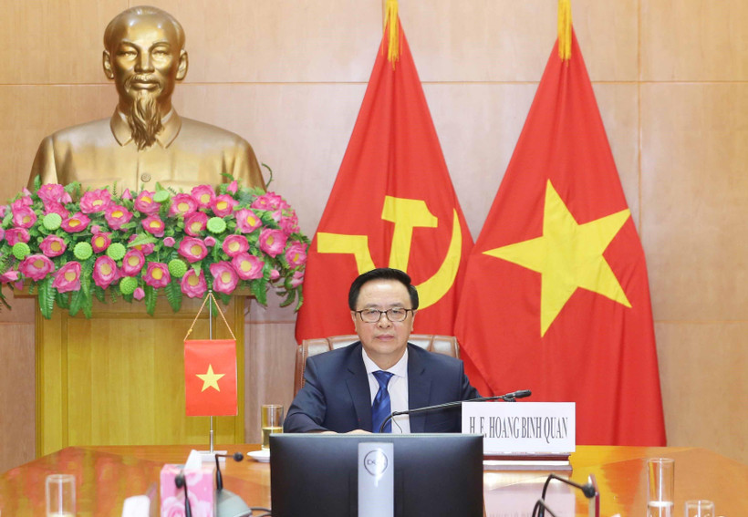 Trưởng Ban Đối ngoại Trung ương Hoàng Bình Quân tham dự hội nghị. (Ảnh: Phương Hoa/TTXVN)