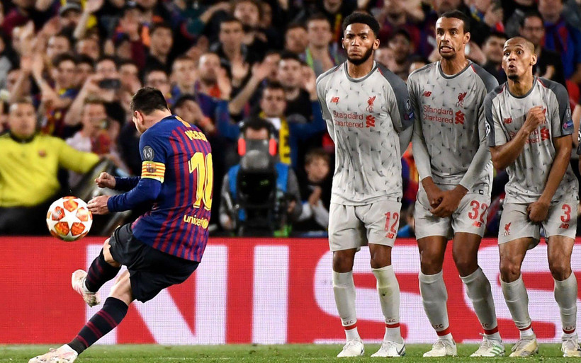 Siêu phẩm vào lưới Liverpool giúp Messi giành giải Bàn thắng đẹp nhất Champions League. (Nguồn: Getty Images)
