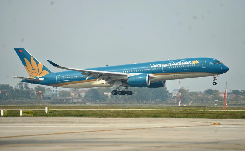 Máy bay của hãng hàng không Vietnam Airlines. (Ảnh: CTV/Vietnam+)