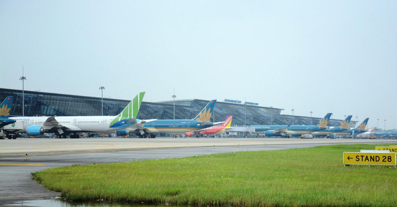 Máy bay của các hãng hàng không tại sân bay Nội Bài. (Ảnh: Việt Hùng/Vietnam+)