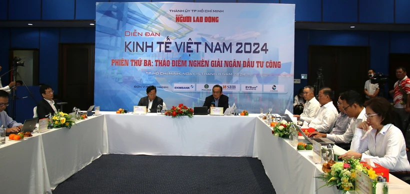 Quang cảnh Diễn đàn Kinh tế Việt Nam 2024 phiên thứ 3. (Ảnh: Hứa Chung/TTXVN)