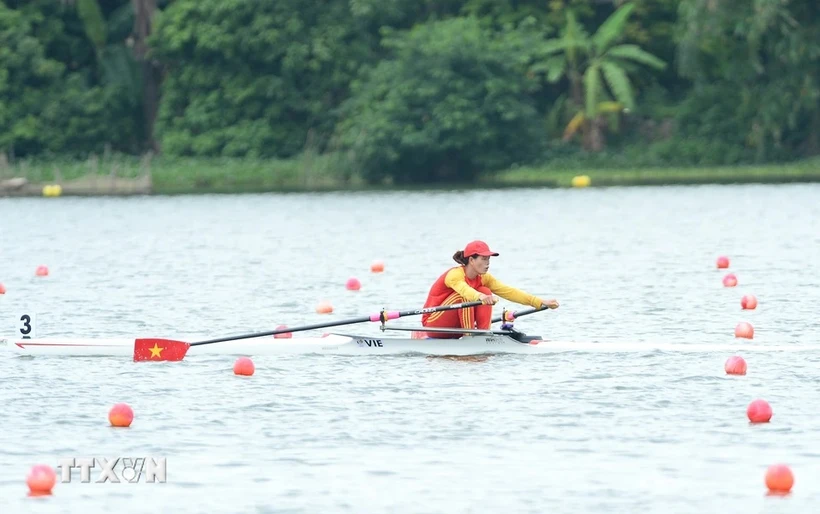 Phạm Thị Huệ lần đầu giành suất dự Olympic. (Ảnh: Minh Đức/TTXVN)