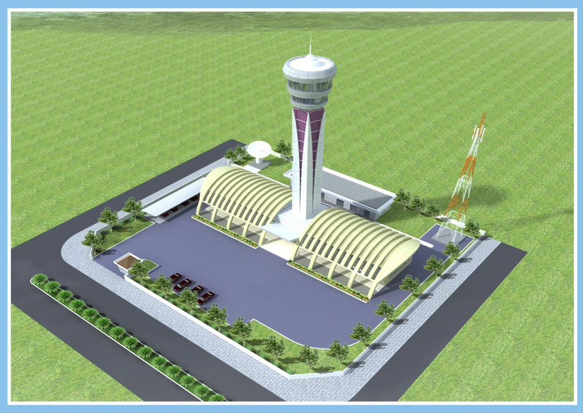 Phối cảnh Đài kiểm soát không lưu mới tại Cảng hàng không Điện Biên. (Nguồn ảnh: VATM)