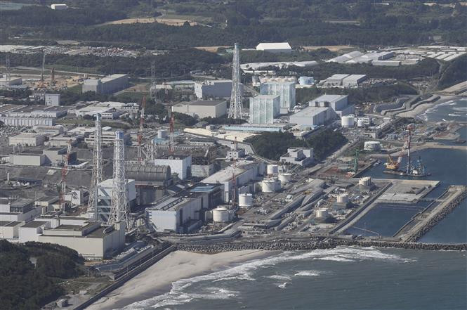 Toàn cảnh nhà máy điện hạt nhân Fukushima Daiichi ở Okuma, Fukushima, Nhật Bản, ngày 24/8/2023. (Ảnh: AFP/TTXVN)
