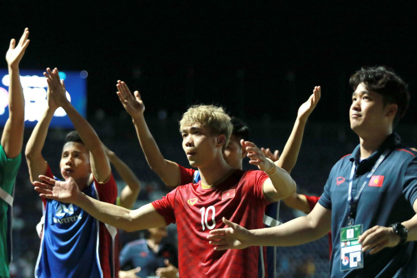 Tuyển Việt Nam leo len hạng 96 thế giới. (Ảnh: Nguyên An/Vietnam+)