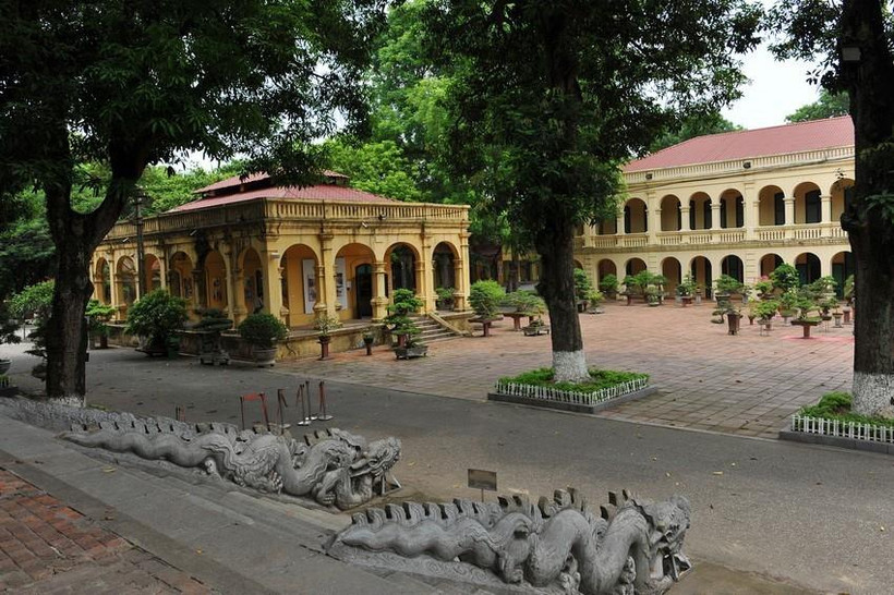 Một góc Khu di sản Trung tâm Hoàng thành Thăng Long. (Ảnh: Minh Đức/TTXVN)