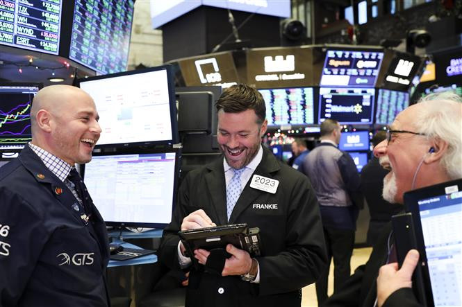 Sàn chứng khoán New York, Mỹ. (Ảnh: THX/ TTXVN)