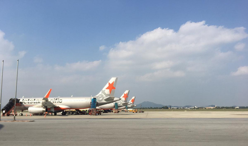 Máy bay của hãng hàng không Jetstar Pacific. (Ảnh: Tiến Sỹ/Vietnam+)