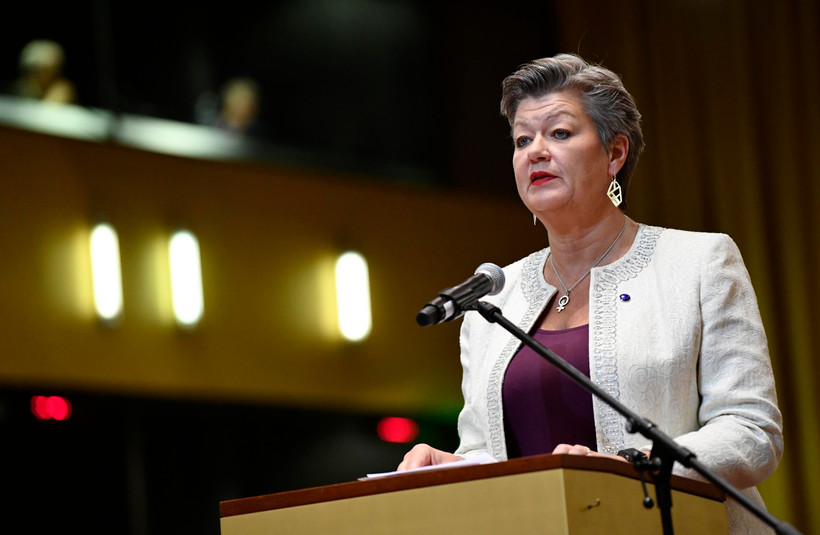 Ủy viên phụ trách các vấn đề nội vụ của EU Ylva Johansson. (Ảnh: AFP/TTXVN)