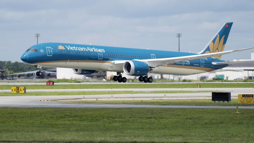 Dòng máy bay thân rộng được Vietnam Airlines sử dụng để bay thẳng từ Việt Nam-Mỹ. (Ảnh: CTV/Vietnam+)